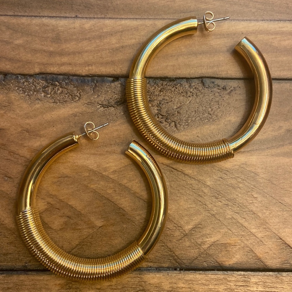 Anthropologie Wrapped Hoop Earrings